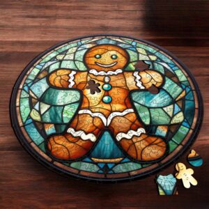 Puzzle Drewniane Piernikowy Ludzik 217 el. Układanka dla Dorosłych Święta