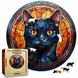 Puzzle Drewniane Kot 224 el. Układanka dla Dorosłych Premium Zwierzęta v.14