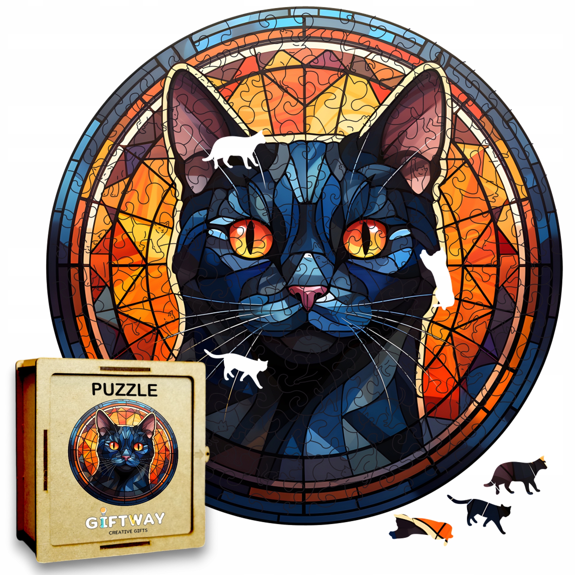 Puzzle Drewniane Kot 224 el. Układanka dla Dorosłych Premium Zwierzęta v.14 Puzzle Drewniane Kot 224 el. Układanka dla Dorosłych Premium Zwierzęta v.14