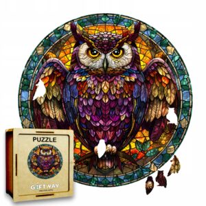 Puzzle Drewniane Sowa 150 el. Układanka dla Dorosłych Premium Zwierzęta v18