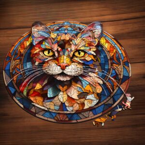 Puzzle Drewniane Kot 224 el. Układanka dla Dorosłych Premium Zwierzęta v.45