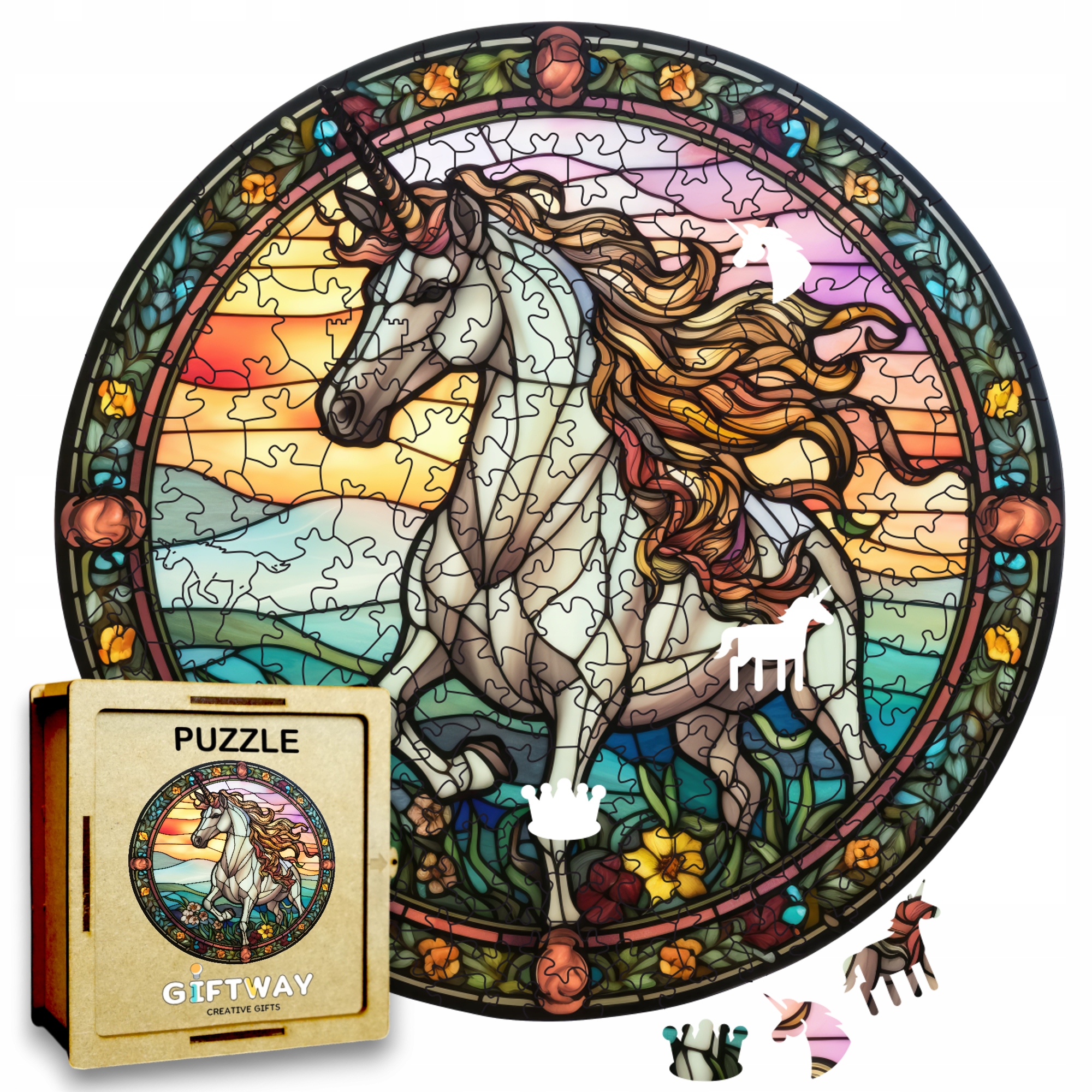 Puzzle Drewniane Jednorożec 217 el. Układanka dla Dorosłych Premium v.13 Puzzle Drewniane Jednorożec 217 el. Układanka dla Dorosłych Premium v.13