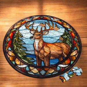 Puzzle Drewniane Świąteczny Jeleń 217 el. Układanka dla Dorosłych Święta