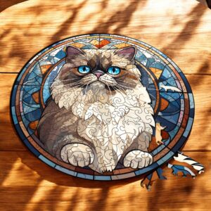 Puzzle Drewniane Kot 224 el. Układanka dla Dorosłych Premium Zwierzęta v.34