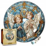 Puzzle Drewniane Aniołki 208 el. Układanka dla Dorosłych Katolickie v.28
