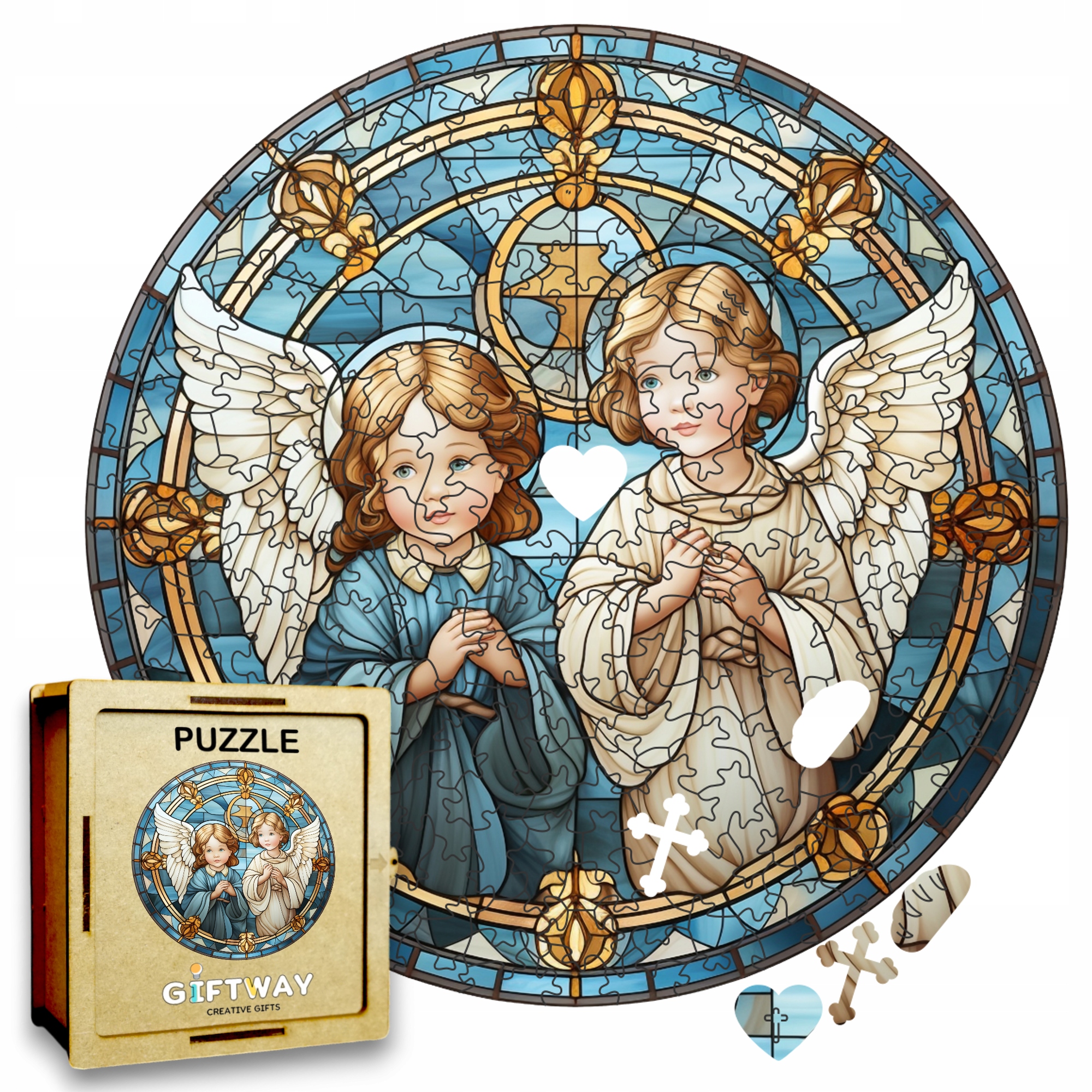 Puzzle Drewniane Aniołki 208 el. Układanka dla Dorosłych Katolickie v.28 Puzzle Drewniane Aniołki 208 el. Układanka dla Dorosłych Katolickie v.28