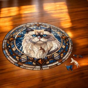 Puzzle Drewniane Kot 224 el. Układanka dla Dorosłych Premium Zwierzęta v.11