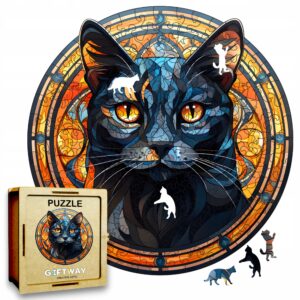 Puzzle Drewniane Kot 224 el. Układanka dla Dorosłych Premium Zwierzęta v.13