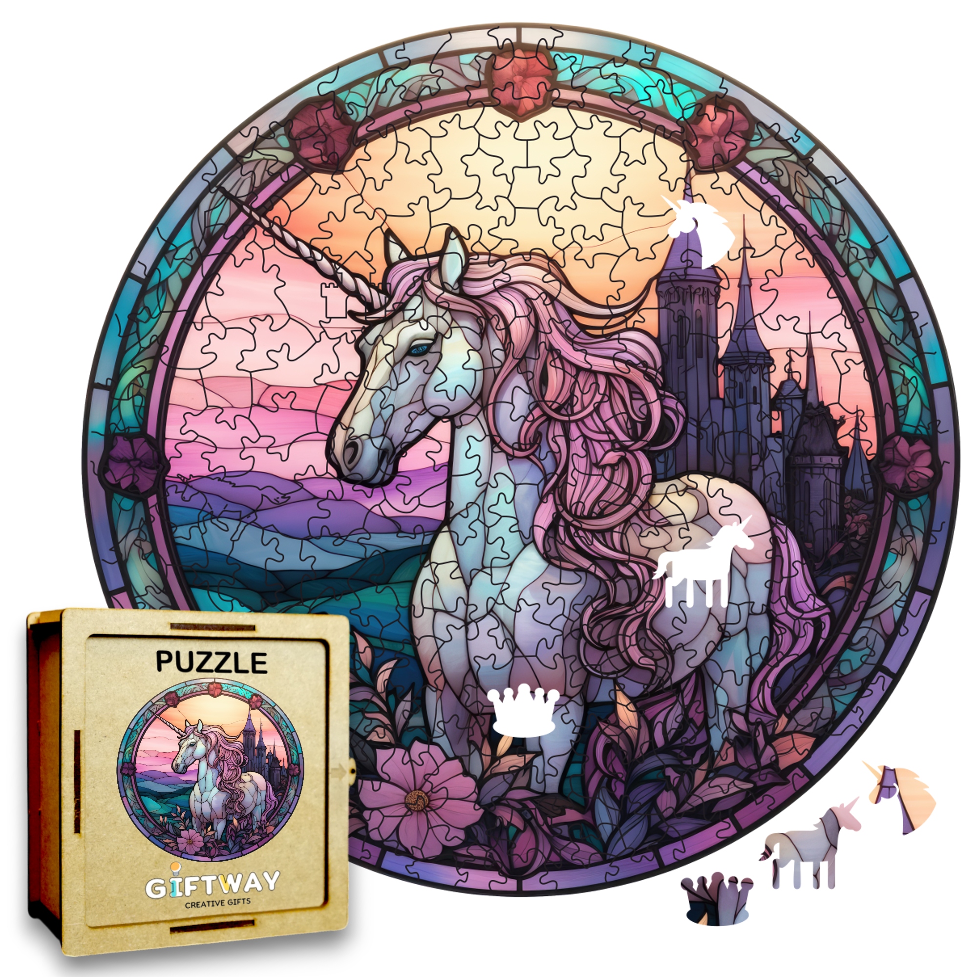 Puzzle Drewniane Jednorożec 217 el. Układanka dla Dorosłych Premium v.8 Puzzle Drewniane Jednorożec 217 el. Układanka dla Dorosłych Premium v.8