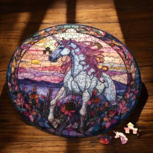 Puzzle Drewniane Jednorożec 217 el. Układanka dla Dorosłych Premium v.9