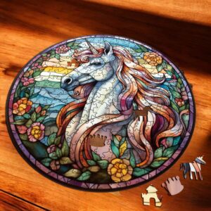 Puzzle Drewniane Jednorożec 217 el. Układanka dla Dorosłych Premium v.7