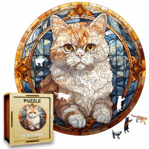 Puzzle Drewniane Kot 224 el. Układanka dla Dorosłych Premium Zwierzęta v.17
