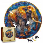 Puzzle Drewniane Słoń 224 el. Układanka dla Dorosłych 3D Zwierzęta v.4