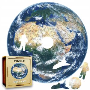 Puzzle Drewniane Globus 225 el. Układanka dla Dorosłych Premium 3D Ziemia