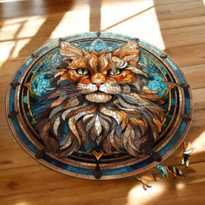 Puzzle Drewniane Kot 224 el. Układanka dla Dorosłych Premium Zwierzęta v.35