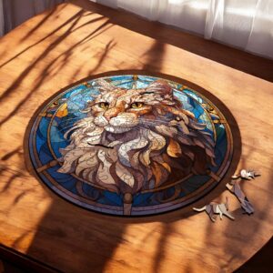 Puzzle Drewniane Kot 224 el. Układanka dla Dorosłych Premium Zwierzęta v.7