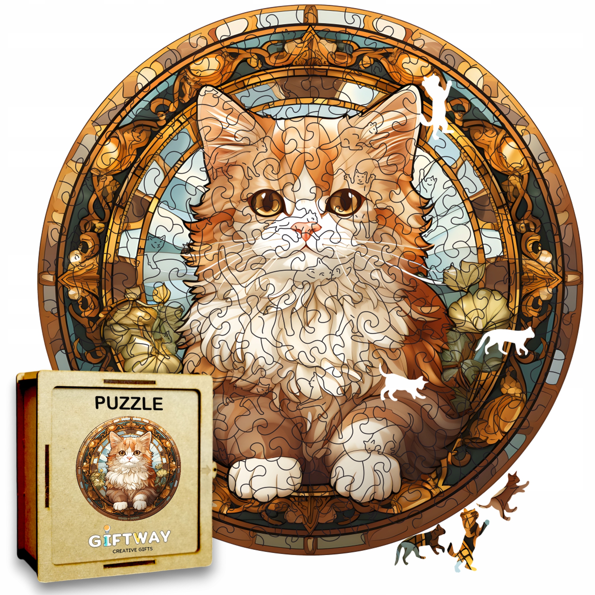 Puzzle Drewniane Kot 224 el. Układanka dla Dorosłych Premium Zwierzęta v.41 Puzzle Drewniane Kot 224 el. Układanka dla Dorosłych Premium Zwierzęta v.41