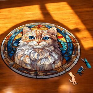 Puzzle Drewniane Kot 224 el. Układanka dla Dorosłych Premium Zwierzęta v.21