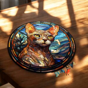 Puzzle Drewniane Kot 224 el. Układanka dla Dorosłych Premium Zwierzęta v.38