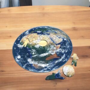 Puzzle Drewniane Globus 225 el. Układanka dla Dorosłych Premium 3D Ziemia