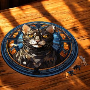 Puzzle Drewniane Kot 224 el. Układanka dla Dorosłych Premium Zwierzęta v.22