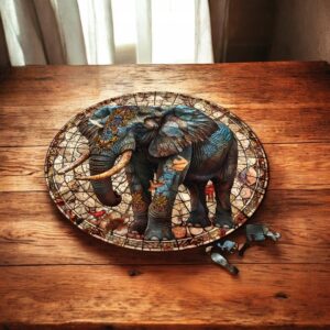 Puzzle Drewniane Słoń 224 el. Układanka dla Dorosłych 3D Zwierzęta v.2