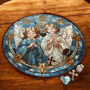 Puzzle Drewniane Aniołki 208 el. Układanka dla Dorosłych Katolickie v.28