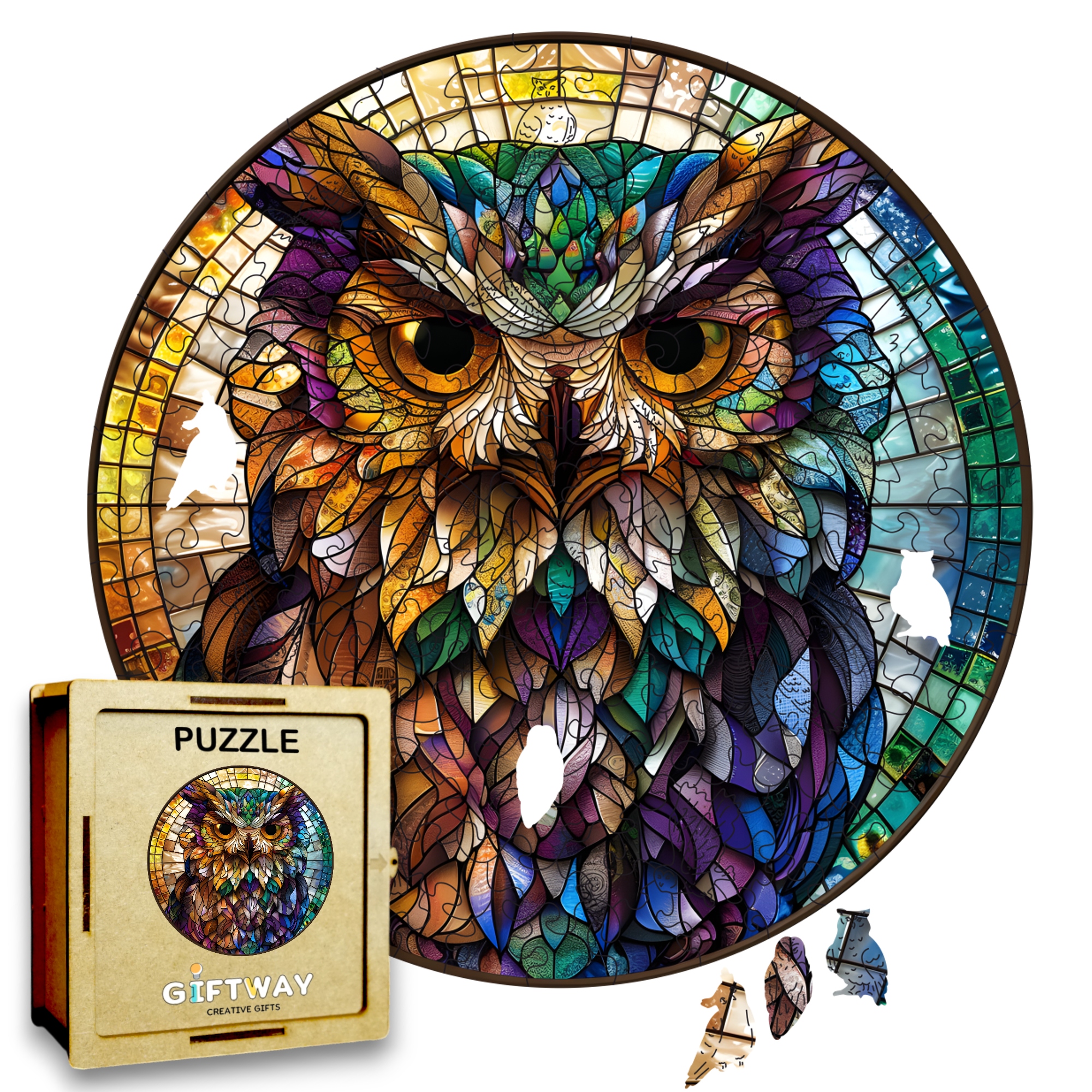 Puzzle Drewniane Sowa 150 el. Układanka dla Dorosłych Premium Zwierzęta v15 Puzzle Drewniane Sowa 150 el. Układanka dla Dorosłych Premium Zwierzęta v15