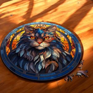 Puzzle Drewniane Kot 224 el. Układanka dla Dorosłych Premium Zwierzęta v.25