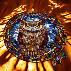 Puzzle Drewniane Sowa 150 el. Układanka dla Dorosłych Premium Zwierzęta v17