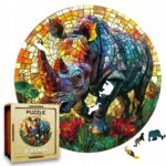 Puzzle Drewniane Nosorożec 224 el. Układanka dla Dorosłych 3D Zwierzęta v.3