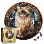 Puzzle Drewniane Kot 224 el. Układanka dla Dorosłych Premium Zwierzęta v.23