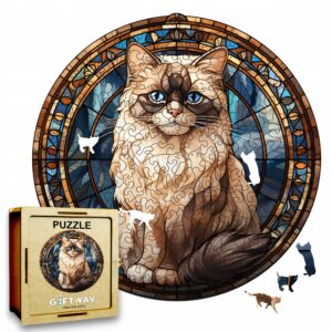 Puzzle Drewniane Kot 224 el. Układanka dla Dorosłych Premium Zwierzęta v.23