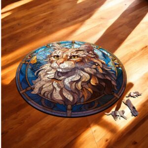 Puzzle Drewniane Kot 224 el. Układanka dla Dorosłych Premium Zwierzęta v.7