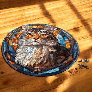 Puzzle Drewniane Kot 224 el. Układanka dla Dorosłych Premium Zwierzęta v.19