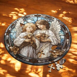 Puzzle Drewniane Aniołki 208 el. Układanka dla Dorosłych Katolickie v.1