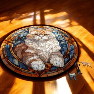 Puzzle Drewniane Kot 224 el. Układanka dla Dorosłych Premium Zwierzęta v.17