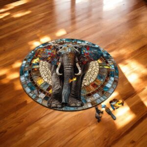 Puzzle Drewniane Słoń 224 el. Układanka dla Dorosłych 3D Zwierzęta v.1