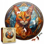 Puzzle Drewniane Kot 224 el. Układanka dla Dorosłych Premium Zwierzęta v.5