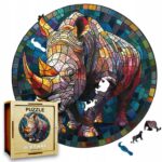 Puzzle Drewniane Nosorożec 224 el. Układanka dla Dorosłych 3D Zwierzęta v.2