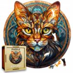 Puzzle Drewniane Kot 224 el. Układanka dla Dorosłych Premium Zwierzęta v.44