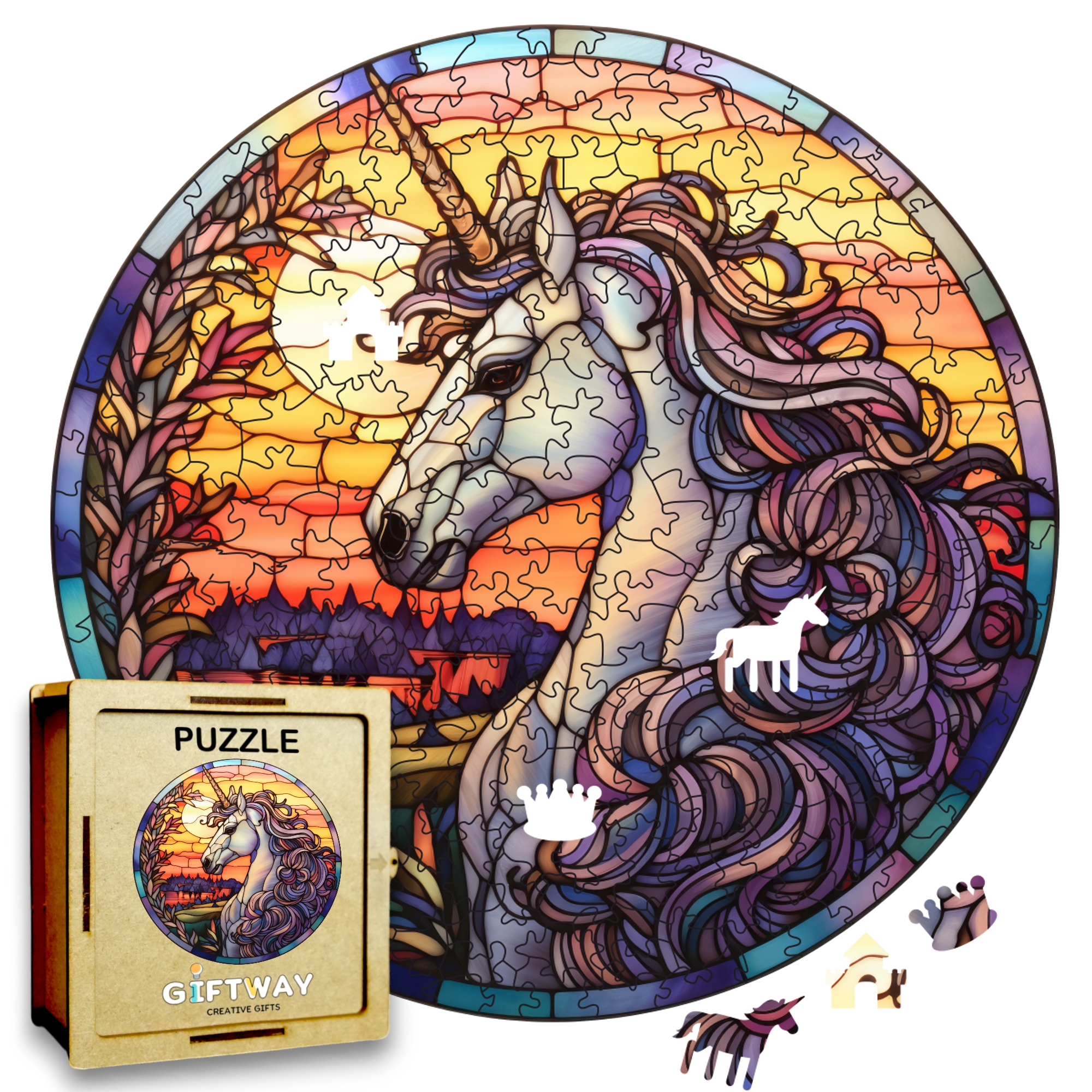 Puzzle Drewniane Jednorożec 217 el. Układanka dla Dorosłych Premium v.11 Puzzle Drewniane Jednorożec 217 el. Układanka dla Dorosłych Premium v.11