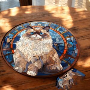 Puzzle Drewniane Kot 224 el. Układanka dla Dorosłych Premium Zwierzęta v.26