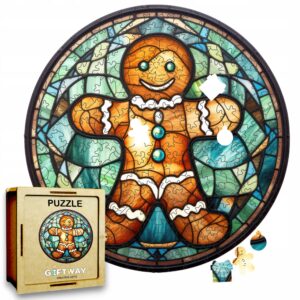 Puzzle Drewniane Piernikowy Ludzik 217 el. Układanka dla Dorosłych Święta