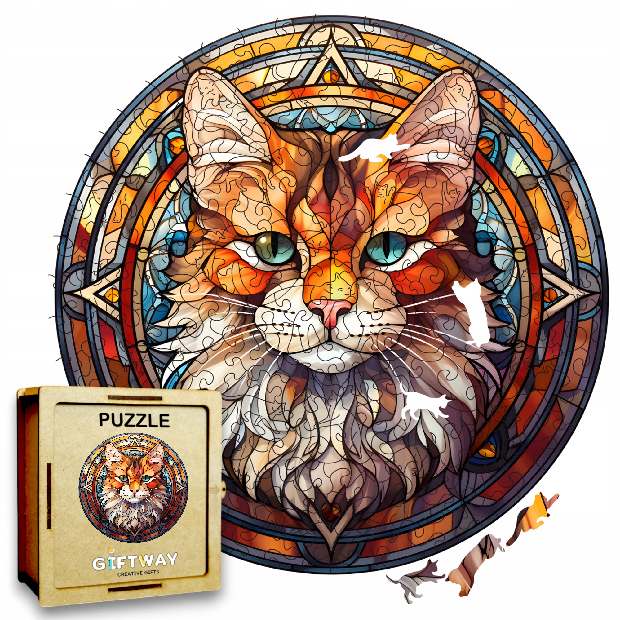 Puzzle Drewniane Kot 224 el. Układanka dla Dorosłych Premium Zwierzęta v.36 Puzzle Drewniane Kot 224 el. Układanka dla Dorosłych Premium Zwierzęta v.36