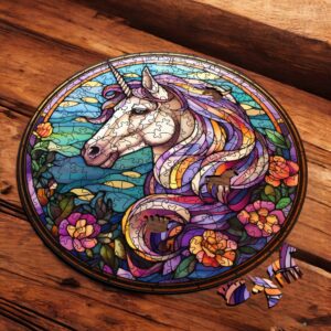 Puzzle Drewniane Jednorożec 217 el. Układanka dla Dorosłych Premium v.3