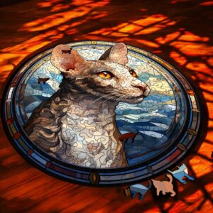 Puzzle Drewniane Kot 224 el. Układanka dla Dorosłych Premium Zwierzęta v.32