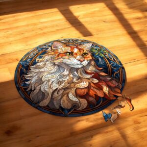 Puzzle Drewniane Kot 224 el. Układanka dla Dorosłych Premium Zwierzęta v.8