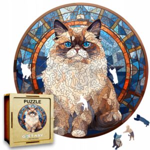 Puzzle Drewniane Kot 224 el. Układanka dla Dorosłych Premium Zwierzęta v.26