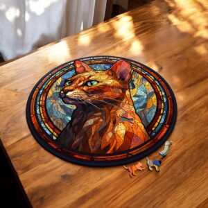 Puzzle Drewniane Kot 224 el. Układanka dla Dorosłych Premium Zwierzęta v.2